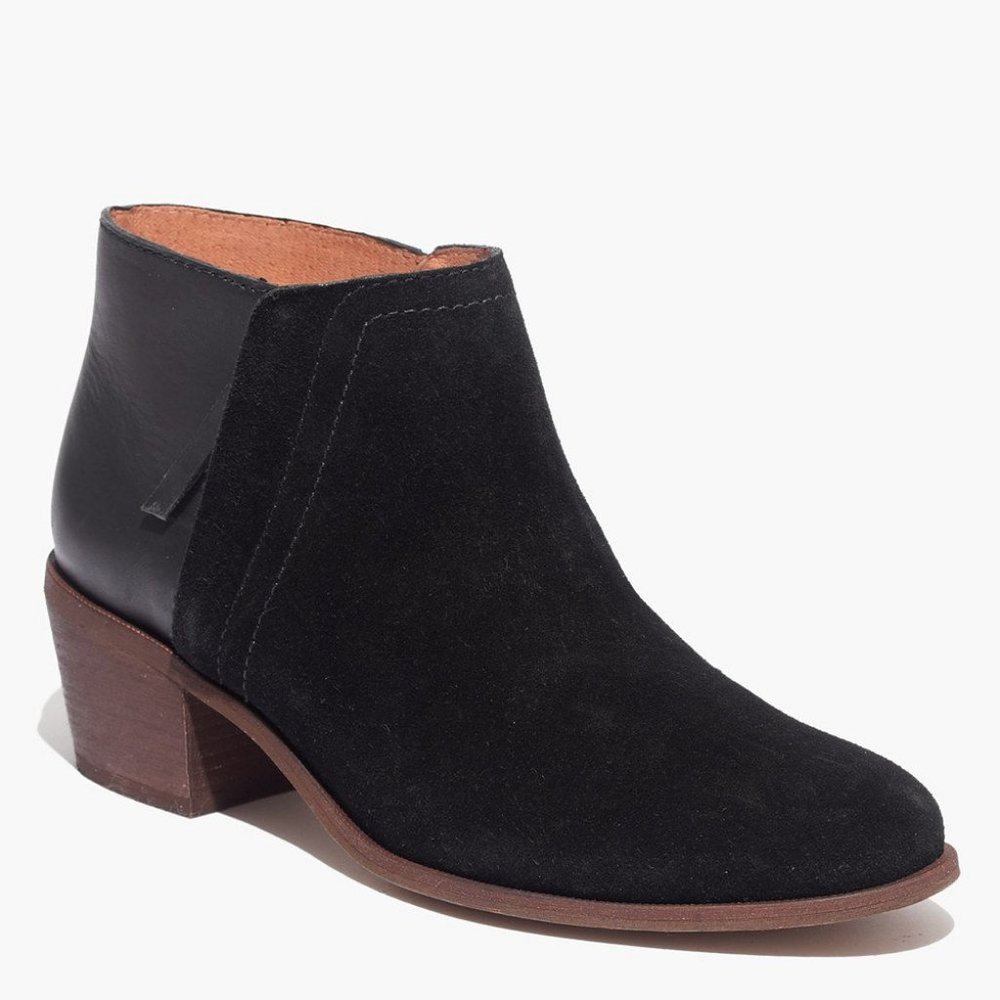 Madewell "Cait" Suede and Leather Booties